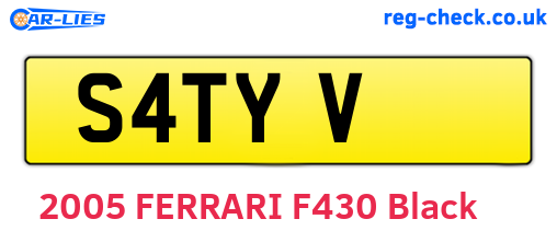 S4TYV are the vehicle registration plates.