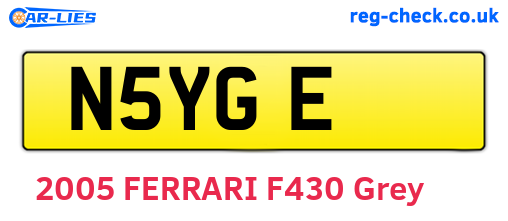 N5YGE are the vehicle registration plates.