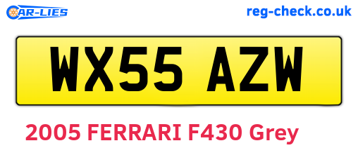 WX55AZW are the vehicle registration plates.