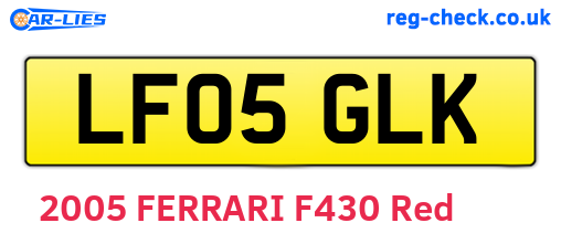 LF05GLK are the vehicle registration plates.