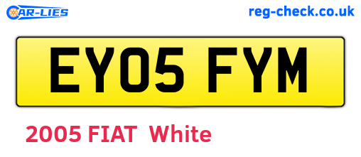 EY05FYM are the vehicle registration plates.