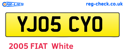 YJ05CYO are the vehicle registration plates.