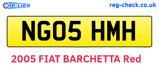 NG05HMH are the vehicle registration plates.