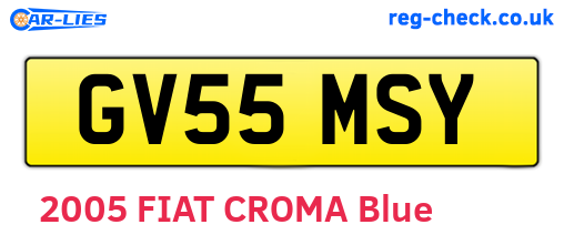 GV55MSY are the vehicle registration plates.