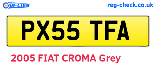 PX55TFA are the vehicle registration plates.
