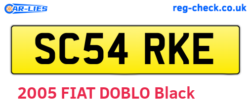 SC54RKE are the vehicle registration plates.