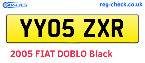 YY05ZXR are the vehicle registration plates.