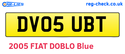 DV05UBT are the vehicle registration plates.