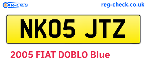 NK05JTZ are the vehicle registration plates.