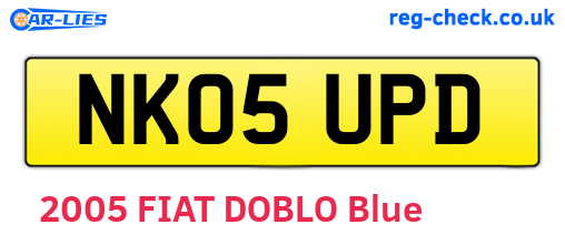 NK05UPD are the vehicle registration plates.