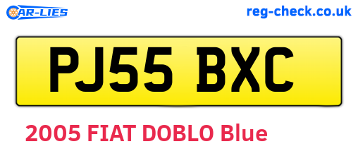 PJ55BXC are the vehicle registration plates.