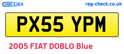 PX55YPM are the vehicle registration plates.