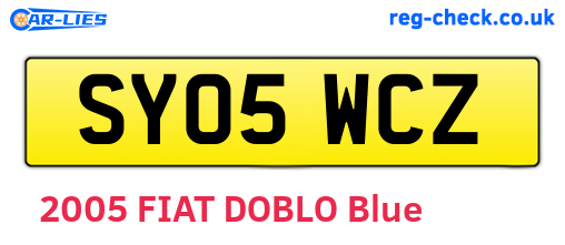 SY05WCZ are the vehicle registration plates.