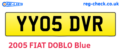 YY05DVR are the vehicle registration plates.