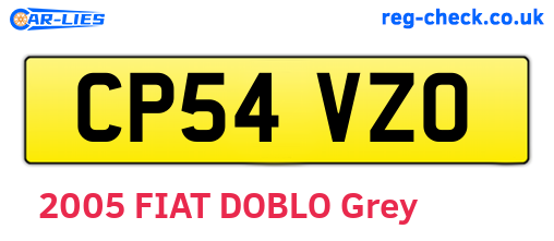 CP54VZO are the vehicle registration plates.