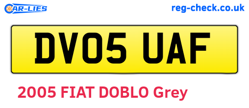 DV05UAF are the vehicle registration plates.