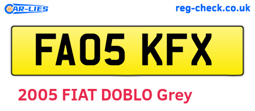 FA05KFX are the vehicle registration plates.