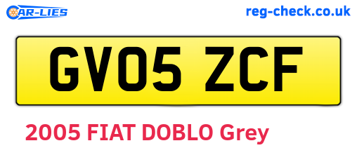 GV05ZCF are the vehicle registration plates.