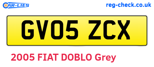 GV05ZCX are the vehicle registration plates.