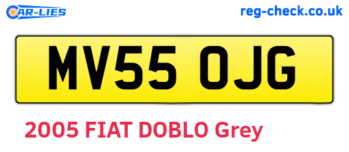 MV55OJG are the vehicle registration plates.