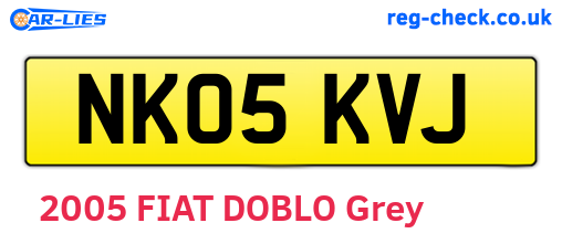 NK05KVJ are the vehicle registration plates.