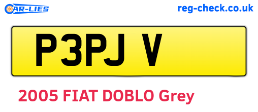 P3PJV are the vehicle registration plates.
