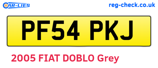 PF54PKJ are the vehicle registration plates.