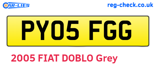 PY05FGG are the vehicle registration plates.