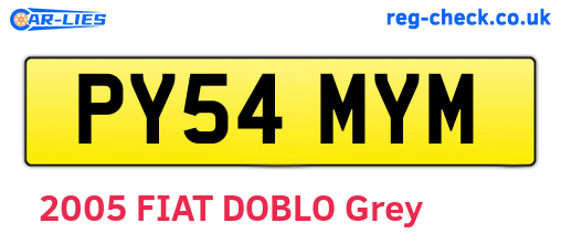 PY54MYM are the vehicle registration plates.