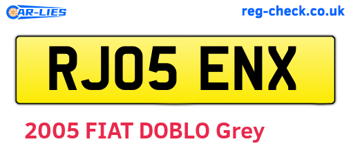 RJ05ENX are the vehicle registration plates.
