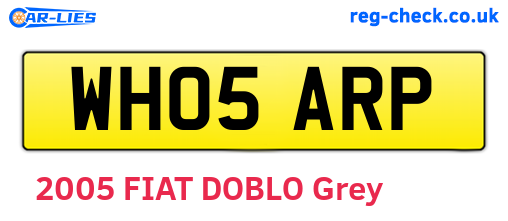 WH05ARP are the vehicle registration plates.