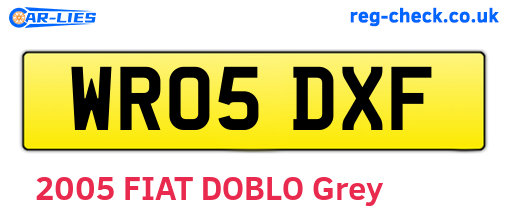 WR05DXF are the vehicle registration plates.