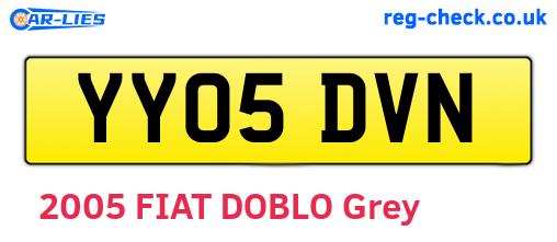 YY05DVN are the vehicle registration plates.