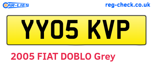 YY05KVP are the vehicle registration plates.