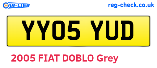 YY05YUD are the vehicle registration plates.