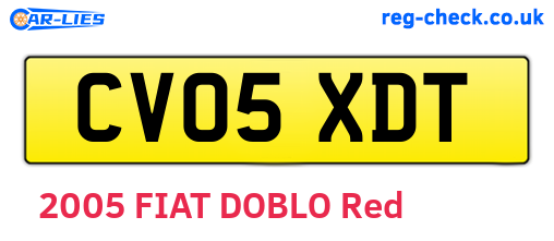 CV05XDT are the vehicle registration plates.