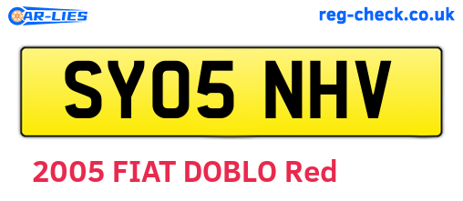 SY05NHV are the vehicle registration plates.