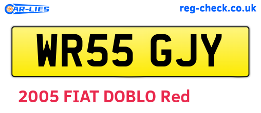 WR55GJY are the vehicle registration plates.