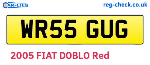 WR55GUG are the vehicle registration plates.