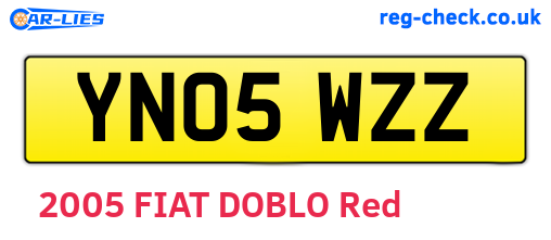 YN05WZZ are the vehicle registration plates.