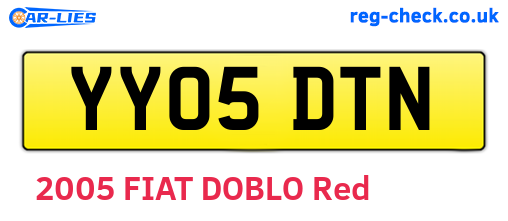 YY05DTN are the vehicle registration plates.
