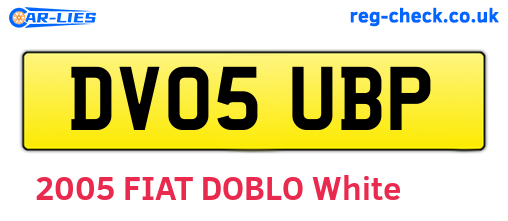 DV05UBP are the vehicle registration plates.