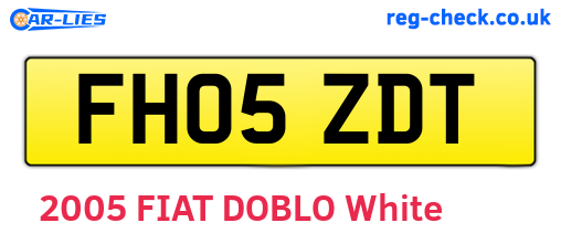 FH05ZDT are the vehicle registration plates.