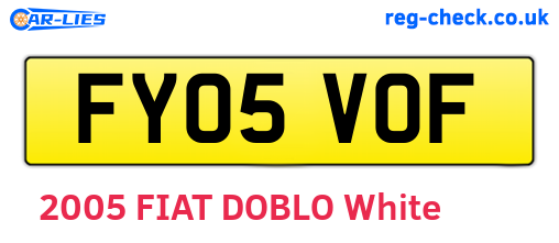FY05VOF are the vehicle registration plates.