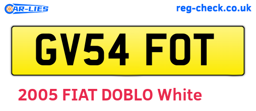 GV54FOT are the vehicle registration plates.
