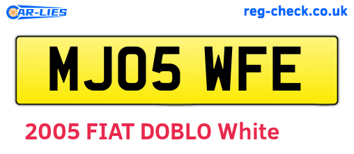 MJ05WFE are the vehicle registration plates.
