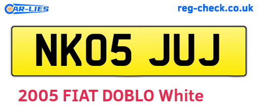 NK05JUJ are the vehicle registration plates.