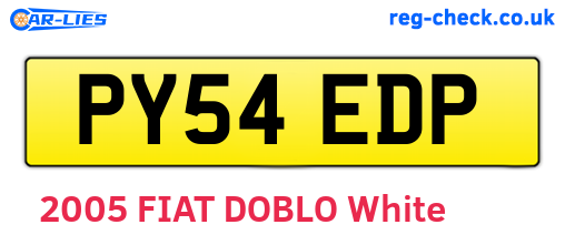 PY54EDP are the vehicle registration plates.