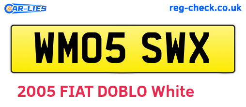 WM05SWX are the vehicle registration plates.
