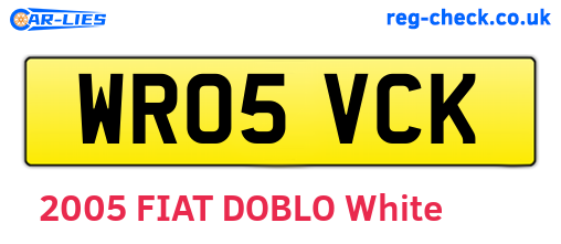 WR05VCK are the vehicle registration plates.
